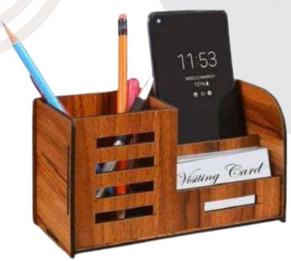 MDF Pen Stand for Office Desk and Study Table, Practical Stationery Holder Gift for Corporate Gifting, Workstation Setup and Everyday Desk Utility